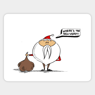 Santa Claus Delivering Gift Magnet